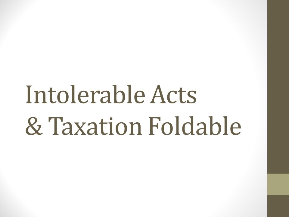 Taxation foldable . Intolerable acts clipart economic policy