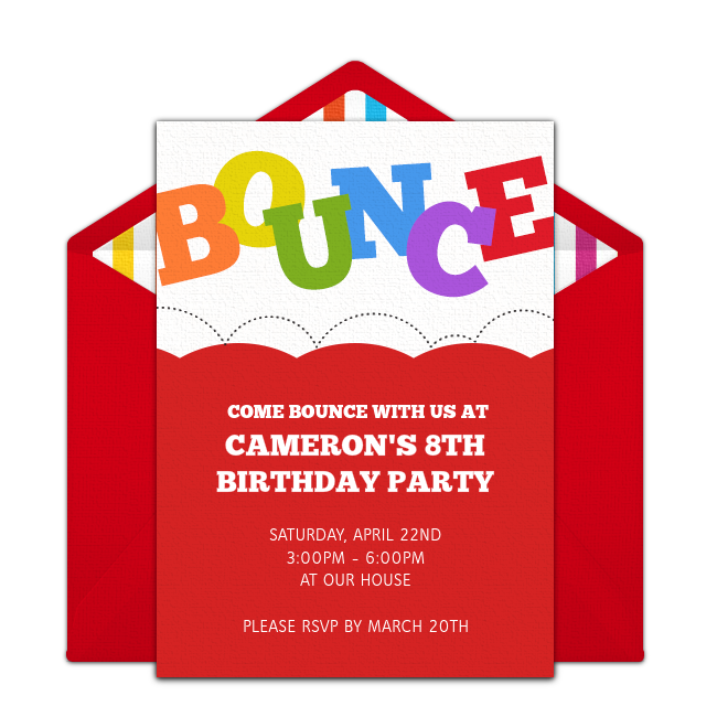 Free bounce invitations pinterest. Invitation clipart acquaintance party