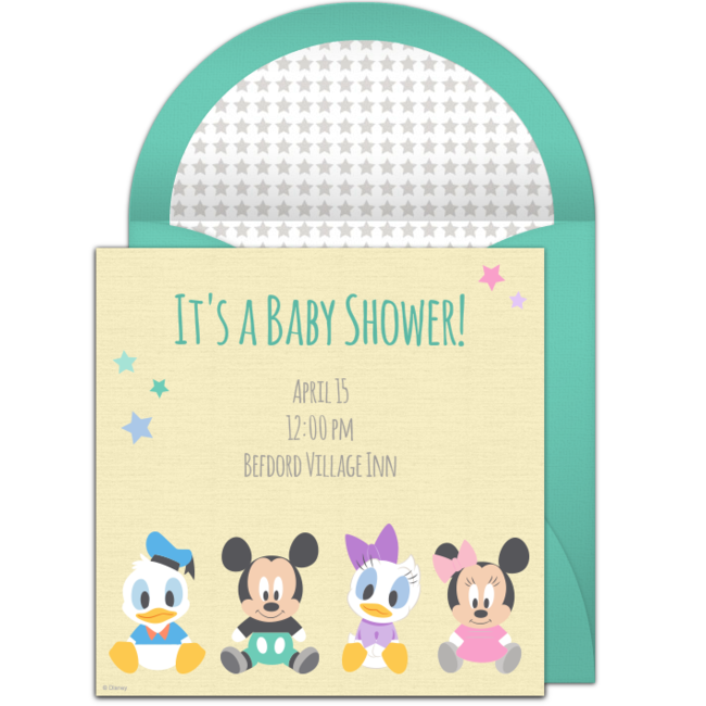 Free disney baby online. Invitation clipart bridal shower