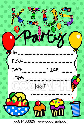 Kids stock illustration . Invitation clipart party invitation