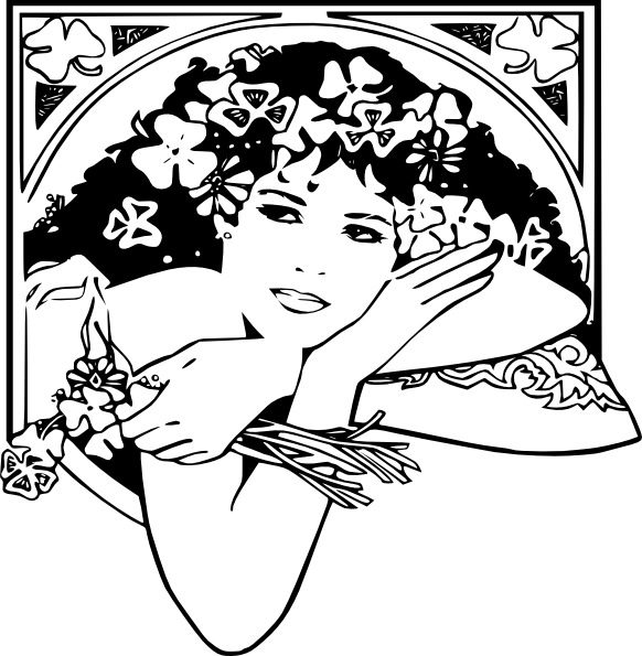 Girl clip art at. Irish clipart drawing