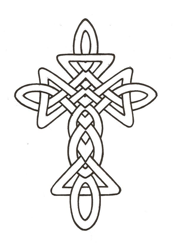Celtic cross line best. Irish clipart drawing