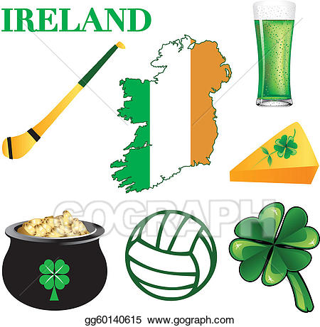 Irish clipart icon. Vector art ireland icons