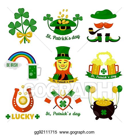 Irish clipart symbol. Vector illustration symbols of