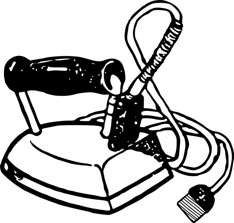 Line art area monochrome. Iron clipart black and white