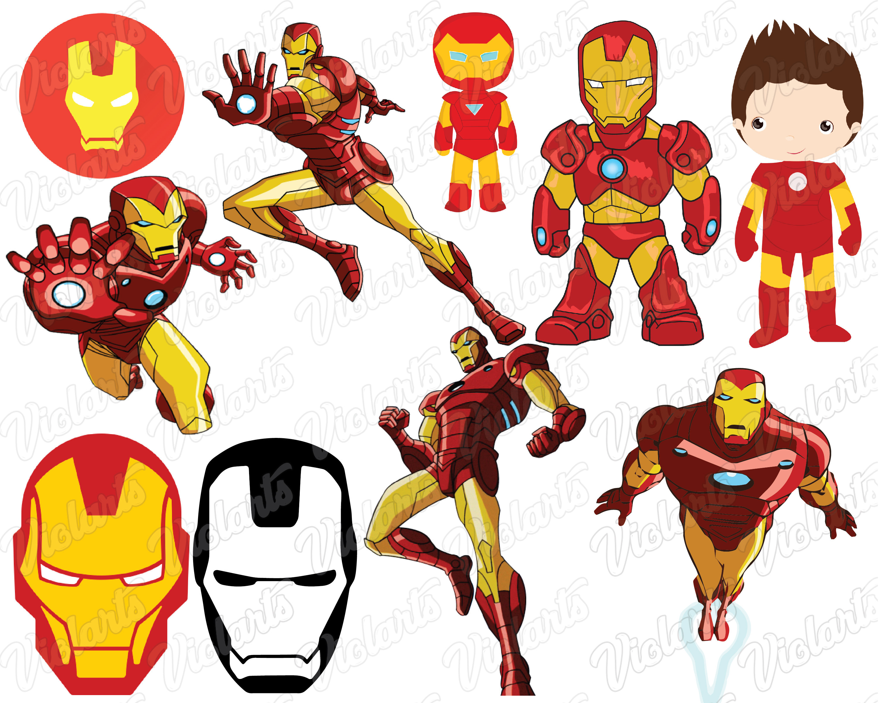Iron man svg cutfiles dxf eps png.