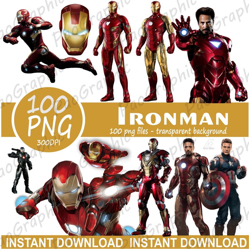 Ironman clipart ior. Iron man png digital