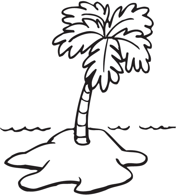 island clipart black and white