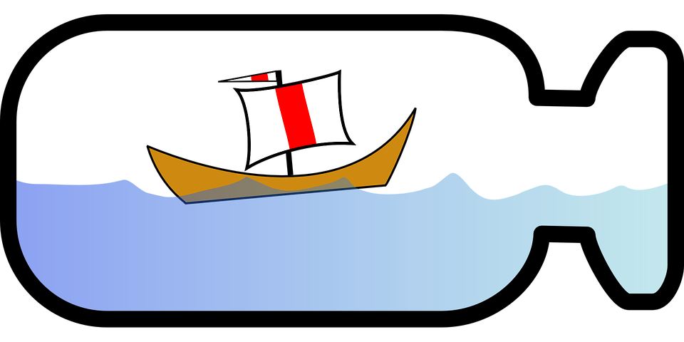 Island clipart boat. Bottle ship clipground free