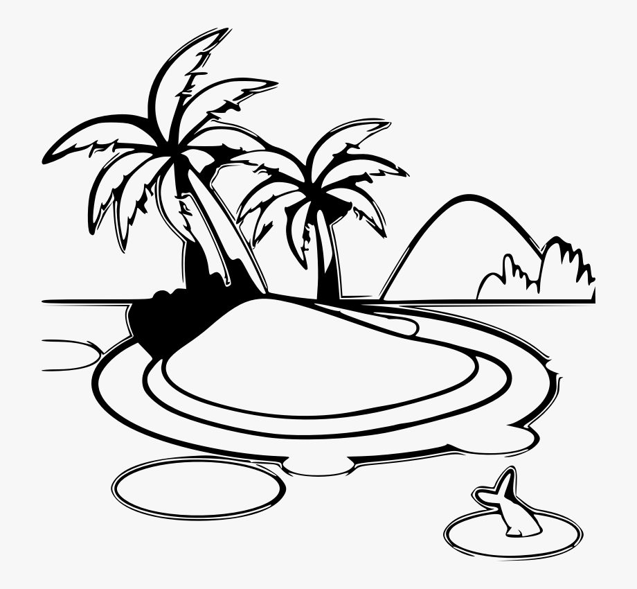 island clipart coloring