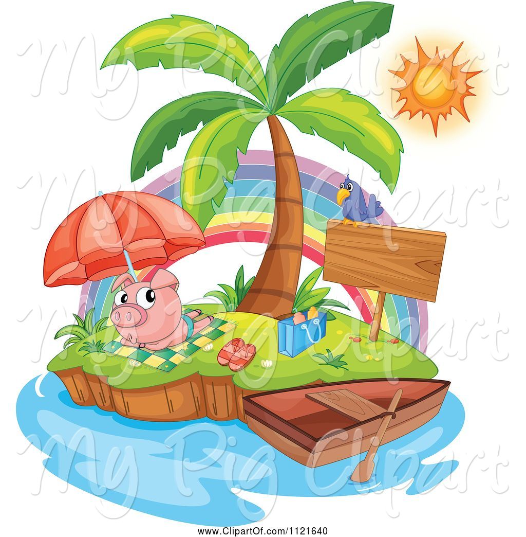 Island clipart cute. Swine of cartoon piggy