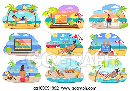 Vector work and freelance. Island clipart distant