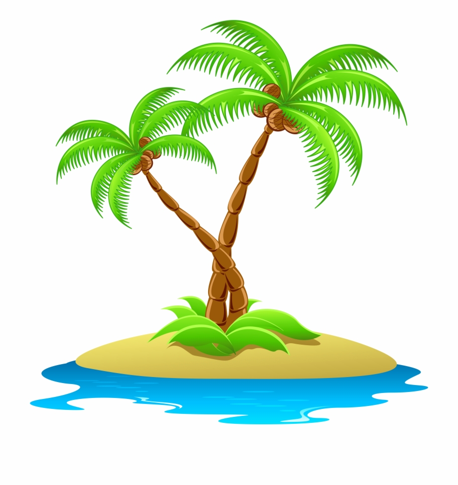 Island clipart island background. With palm trees transparent