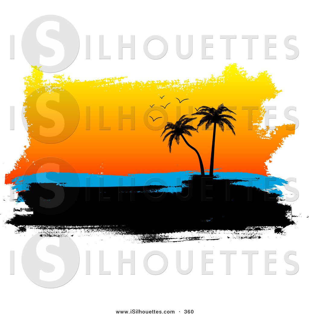 sunset clipart orange blue