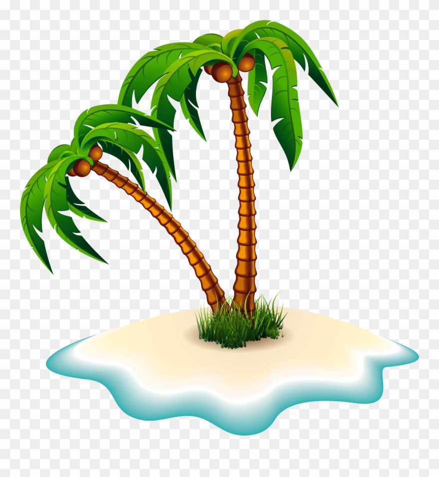 Trees and image png. Island clipart palm tree