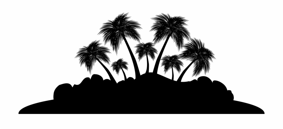 Beach clip art free. Island clipart silhouette png