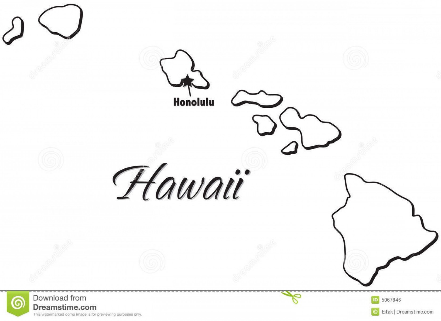 Hawaii Map Silhouette   Island Clipart State Hawaii 2 