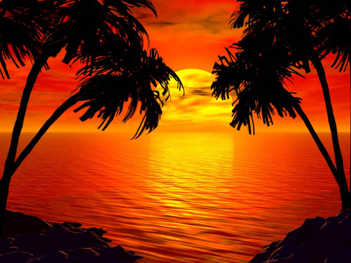 island clipart sunset california