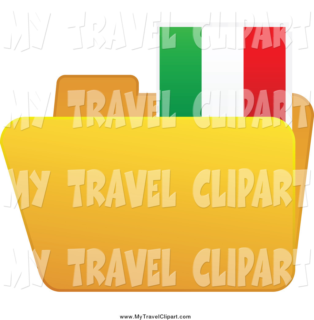 Italian clipart file. Of a yellow folder