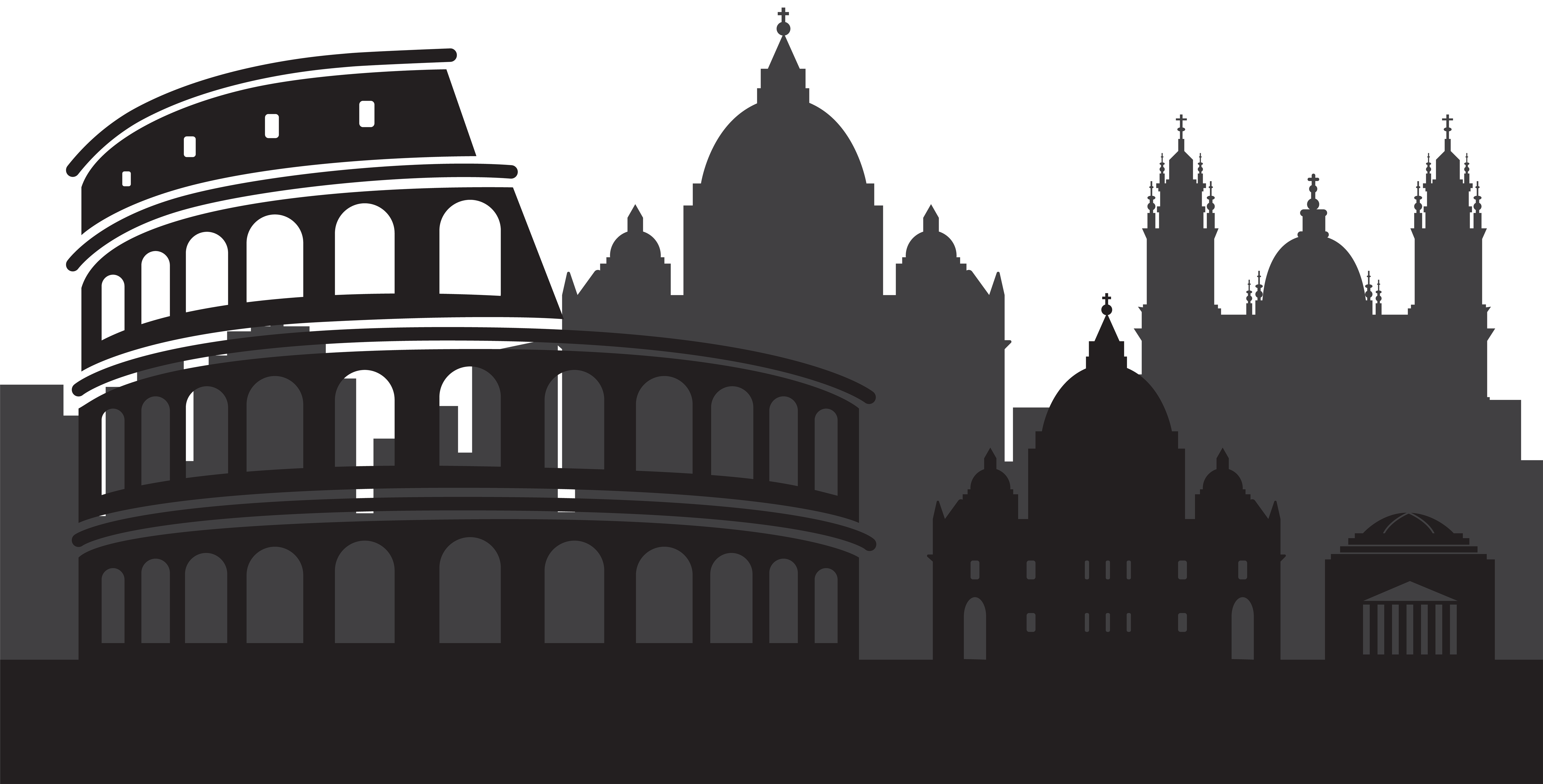 Rome italy silhouette png. Skyline clipart buliding