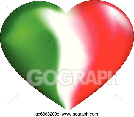 Italian clipart heart. Vector art drawing gg
