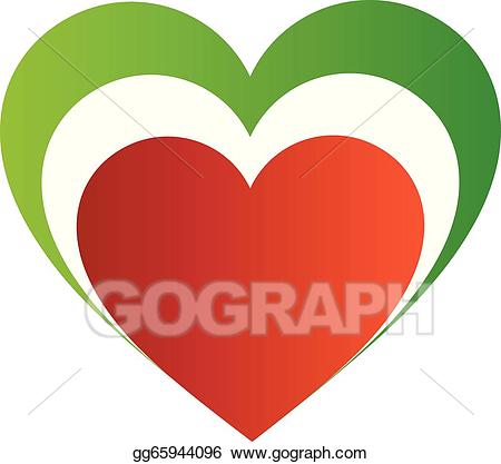 Italian clipart heart. Vector art drawing gg