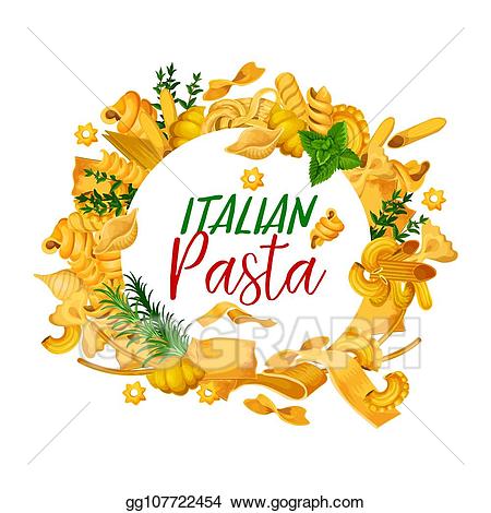 Italian clipart menu cover. Vector pasta menuwith frame