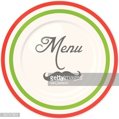 Italian clipart menu cover. Funny restaurant design template