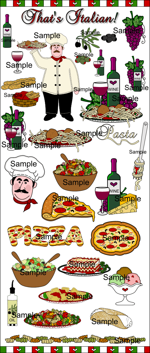 italian clipart menu sign
