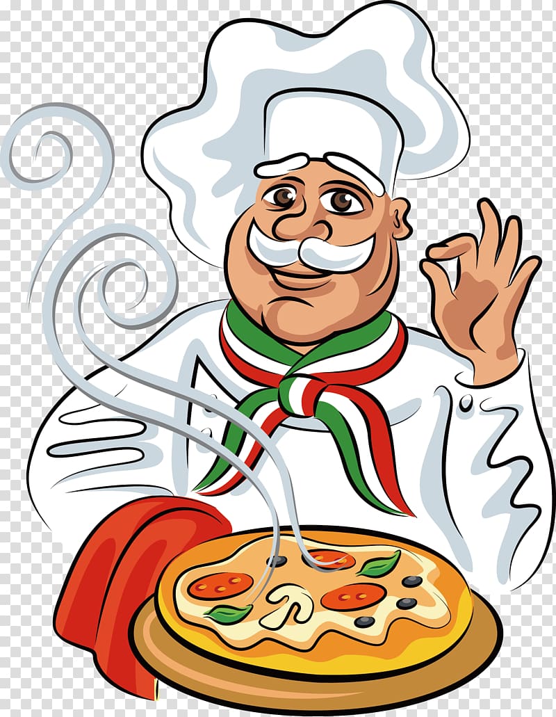italian clipart pizza worker