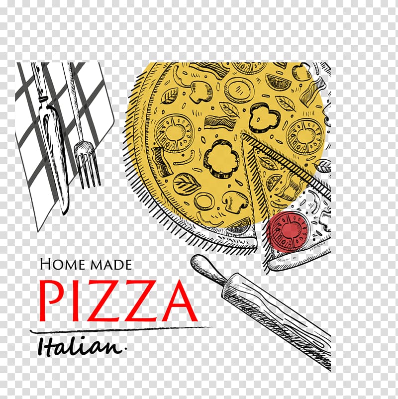 Cuisine illustration homemade . Italian clipart simple pizza