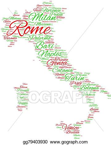 Italian clipart word italian. Vector art cities of