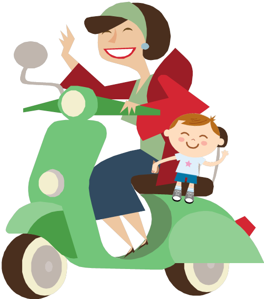 Motorcycles and motor scooters. Scooter clipart scotter
