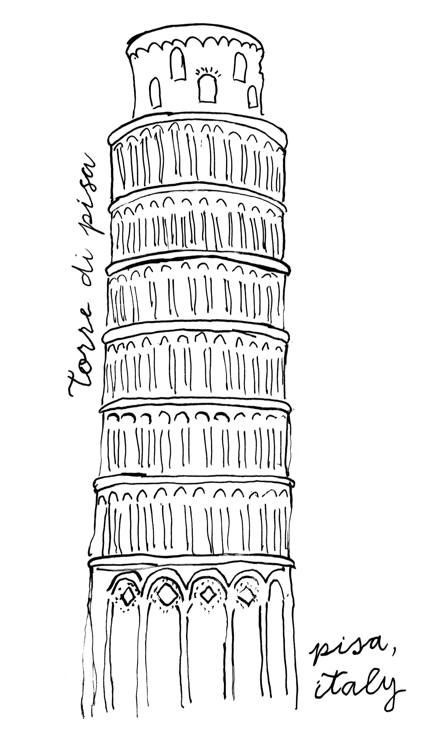 Of illustration by claire. Tower clipart pisa clipart
