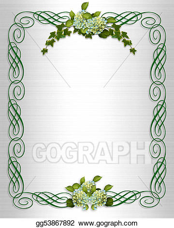 Stock illustration hydrangea border. Ivy clipart wedding