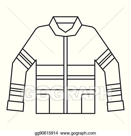 Vector art fireman icon. Jacket clipart jacket outline