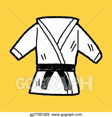 Karate clipart jacket. Eps illustration doodle vector