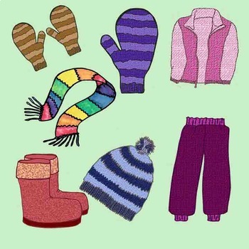 Winter clothing clip art. Mittens clipart snow pants