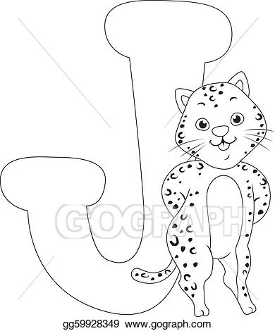 Vector art coloring drawing. Jaguar clipart page