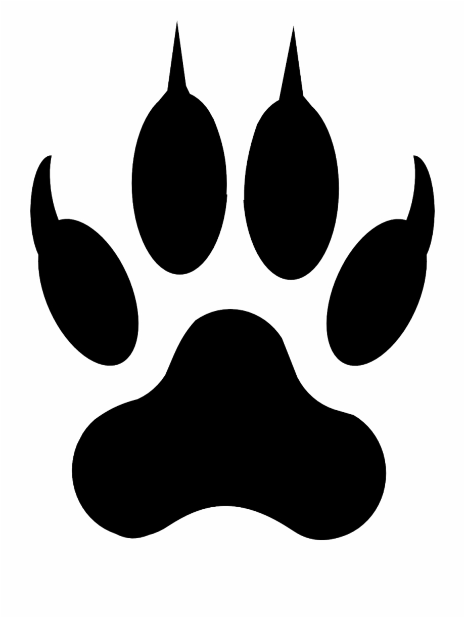 Paw clipart jaguar. Dog print outline pngtube
