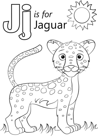 Letter j is for. Jaguar clipart printable