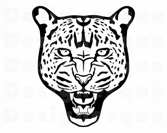 Jaguar clipart trace. Face drawing free download