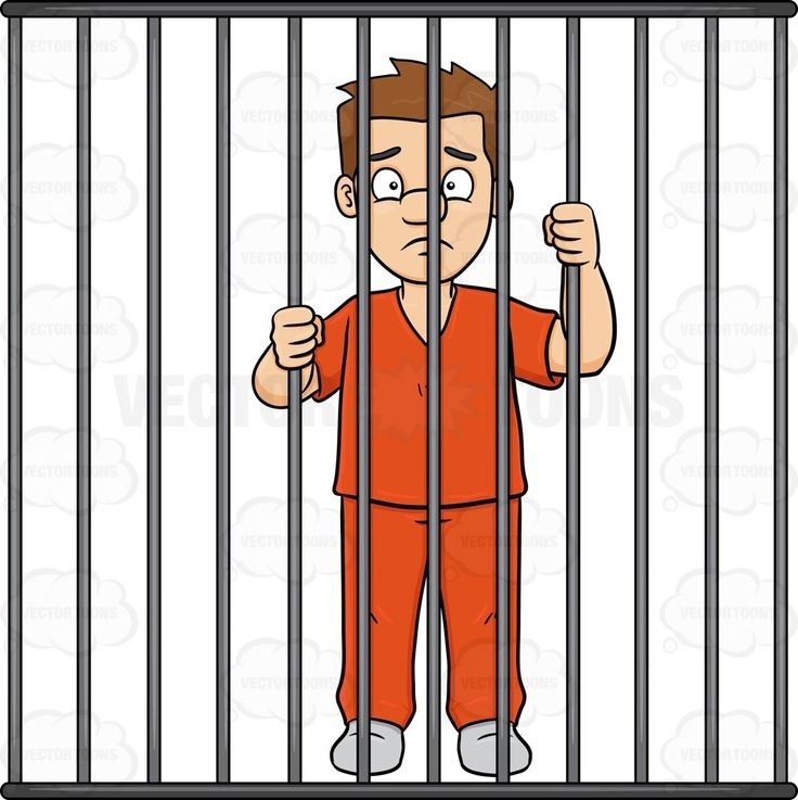 Person in letters prime. Jail clipart