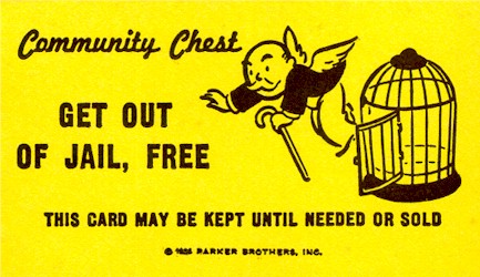 Get out of free. Jail clipart cards