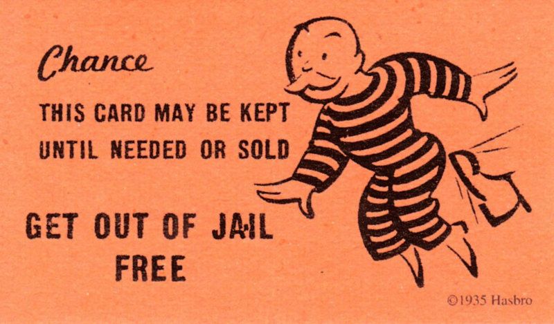 Jail clipart cards. Get out of free