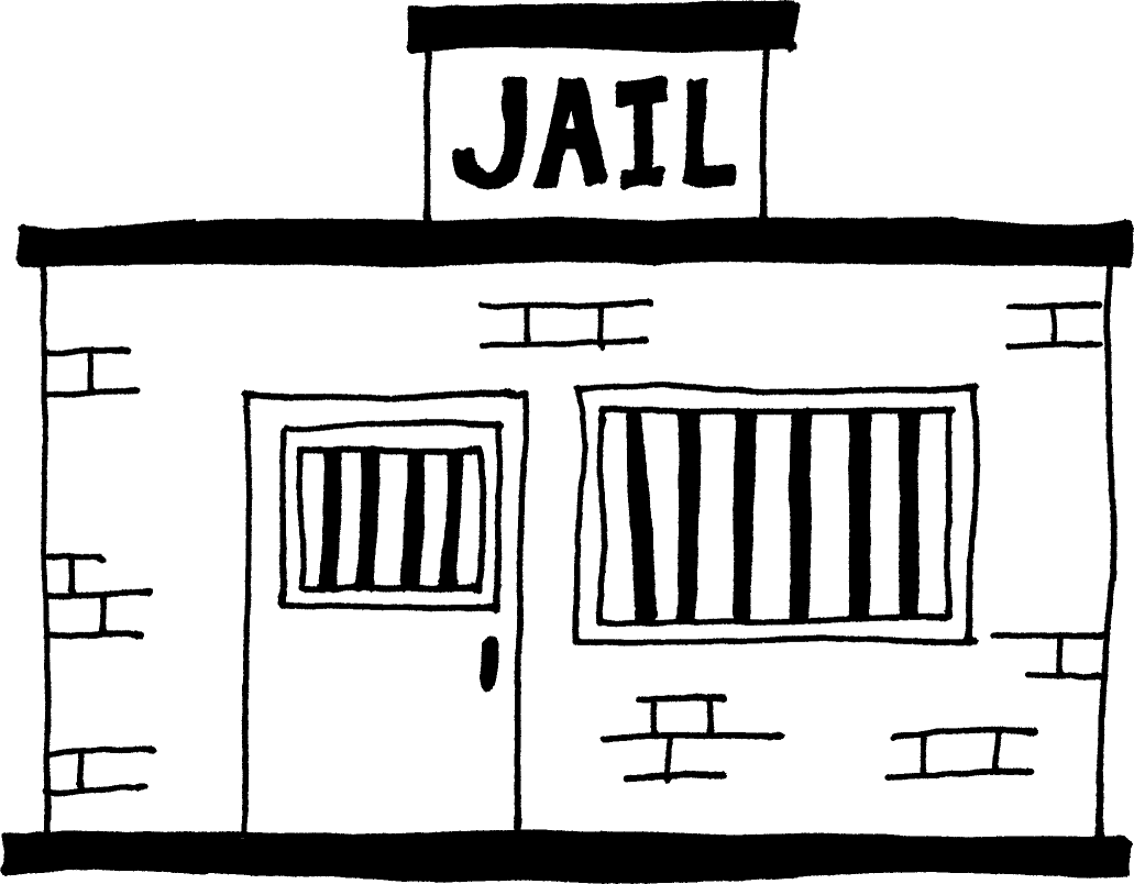 Jail clipart culprit. Dirtwater west of loathing
