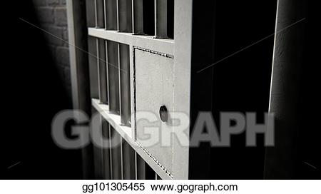 Stock illustration cell door. Jail clipart iron bar