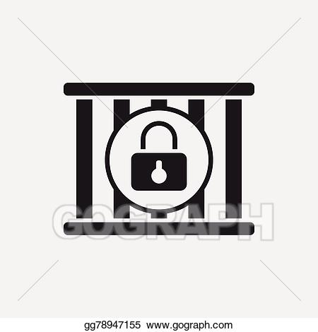 Vector art icon drawing. Jail clipart symbol