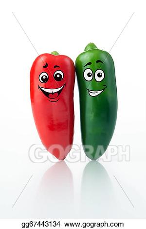 Stock illustration red characters. Jalapeno clipart green vegetable