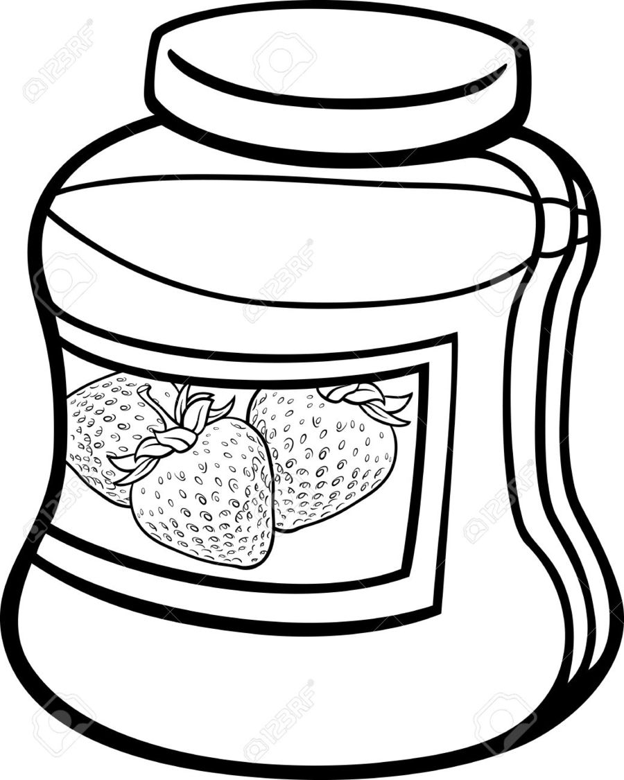 jam clipart colouring page